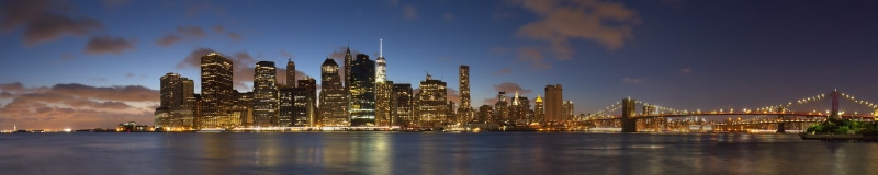 cityscape, bridge, illuminated, famous Place, city lights, ニュ, NYC, romantic, architecture, lights, reflections, 5K, pano, horizon, urbain, water, city