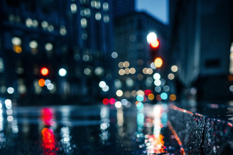cityscape, office building exterior, city, urban, transportation, blurred Motion, traffic, rain, night, 4K, abstract, defocused, nightlife, mode of transportation