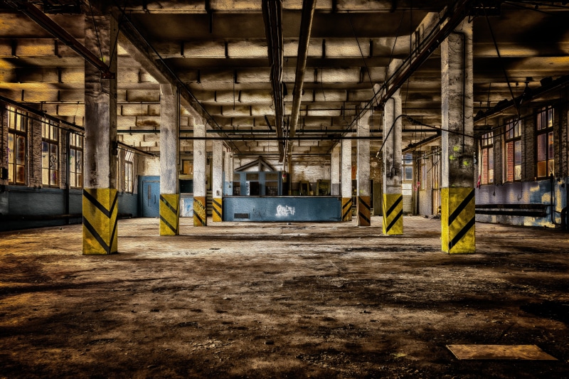 industrial plant, architecture, ceiling, demolition, parking garage, lost places, broken, empty, industry, run down, ruin, pforphoto, day, building, obsolete