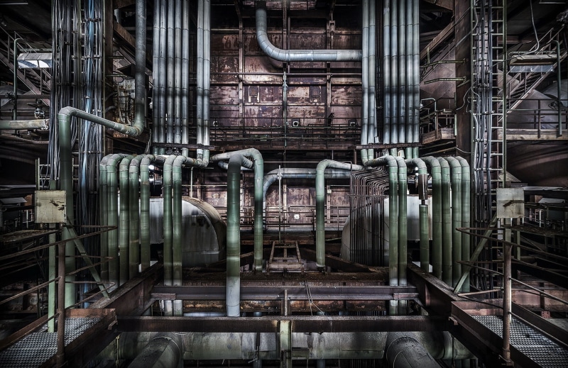 silver colored, metal industry, factory, no people, industrial equipment, connection, factories, food processing plant, technology, built structure, industry