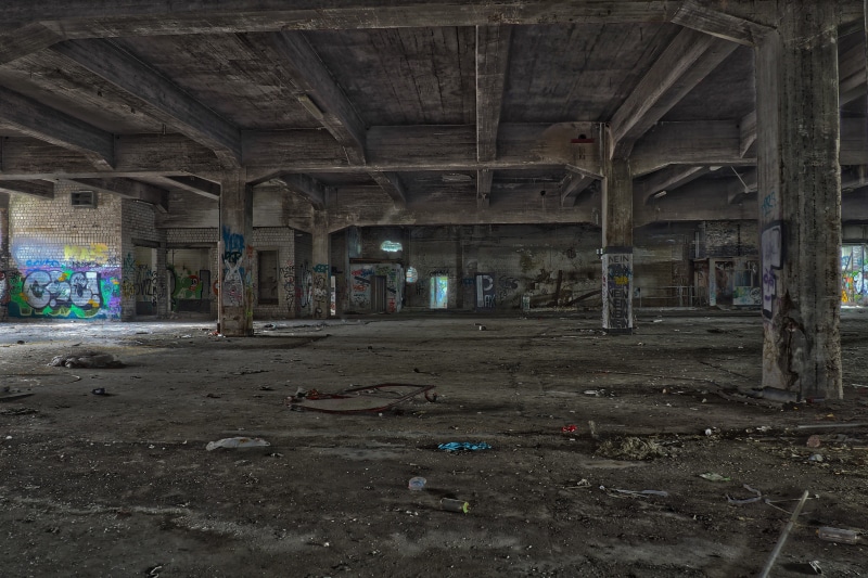 dirt, destroyed, old factory, dilapidated, indoors, deterioration, graffiti, building, abandoned, old, broken, ruin, factory, obsolete, lost places, break up