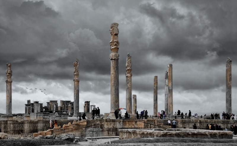 ruined, History, Asia, skyscraper, Stormy, City, 4K, architecture, building, no people, Clouds, the past, architectural column, outdoors, smoke stack
