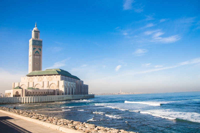 blue, built structure, day, design, travel, land, worship, religion, landmark, exterior, architecture, islam, morocco, arabic, city, mosque, culture, tower