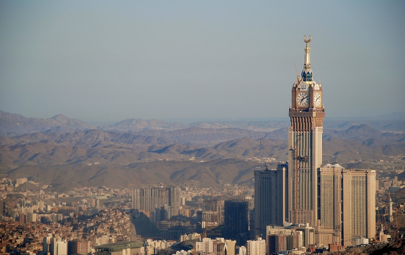 religious, muslim, Saudi Arabia, aerial, prayer, landscape, saudi, minaret, buildings, financial district, clock, tower, residential district, mosque, nature