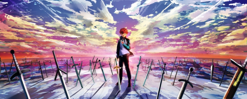 anime, women, railing, fate, full length, adult, group of people, Fate/Stay Night: Unlimited Blade Works, night, nature, 5K, sea, architecture, stay, standing