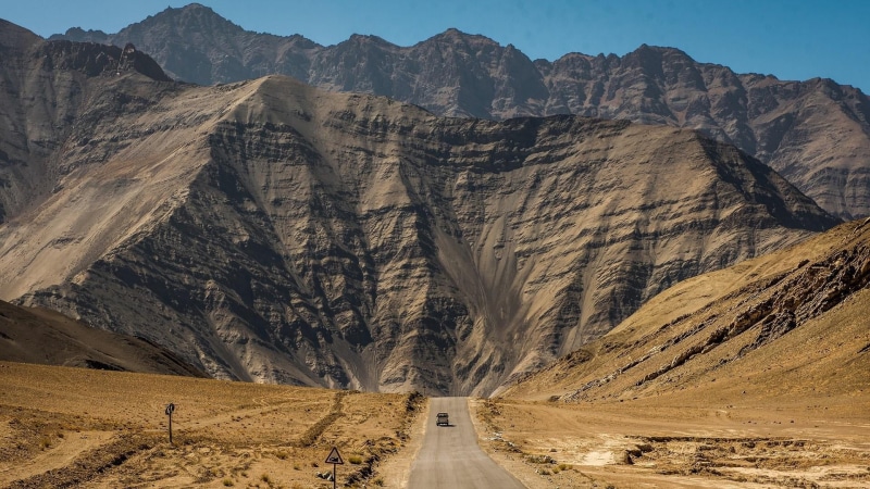 geology, landscape, sky, escarpment, direction, rock, nature, tranquil scene, mountain pass, scenics - nature, land, the way forward, asia, badlands, rock - object