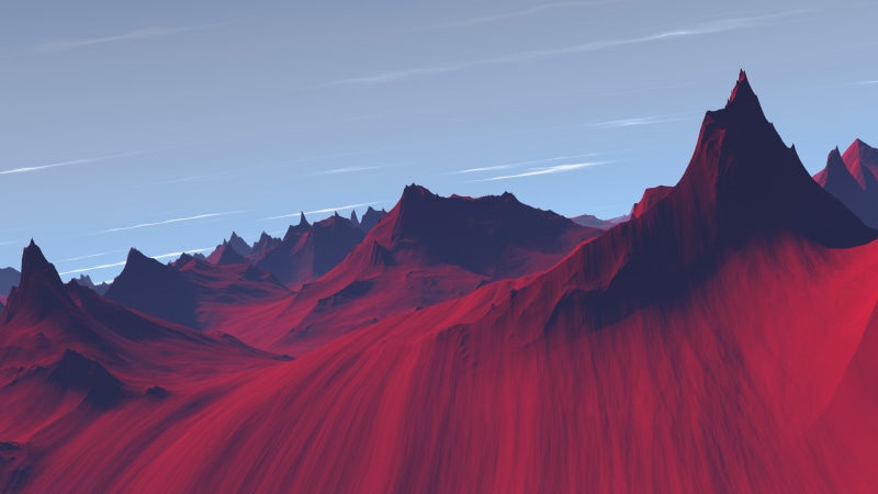red, summit, badlands, prickly, ridge, mountain, alien landscape, 8K, fantasy landscape, 8k uhd, photoshop art, landscape