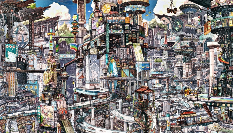 city, urban Skyline, 2K, digital art, painting, religion, building, urban Scene, aerial View, city Life, street, anime, new York City, history, Imperial Boy