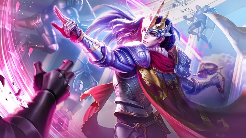 medieval, people, Lancelot (Mobile Legends), drawing, sword, video game art, magic, digital painting, video games, armor, fictional character, digital art