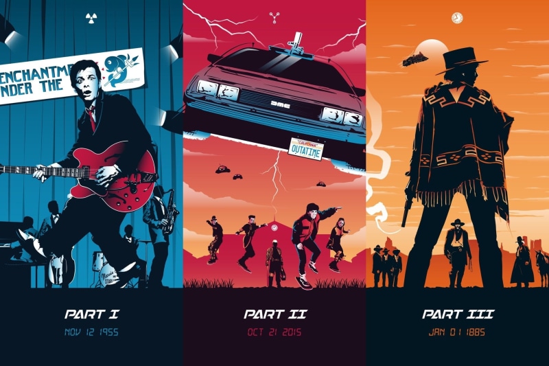 Movie, fiction, fan art, art, Back To The Future, characters, Time machine, trilogy, 1080P, Spielberg, DeLorean, Marty McFly, poster, collage, films