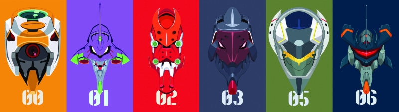 social issues, Eva Unit 06, in a row, isolated, weapon, EVA Unit 05, variation, group of objects, EVA Unit 01, 4K, spaceship, vector, symbol, competition
