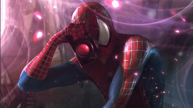 artwork, camera, Peter Parker, comics, Marvel Comics, fictional, digital art, environment, drawing, spider webs, photographer, digital, 4K, concept art