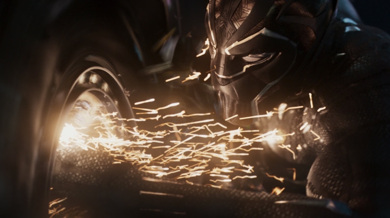 industry, technology, movie, indoors, human body part, burning, adult, car, protective workwear, heat - temperature, Black Panther, motor vehicle, dark