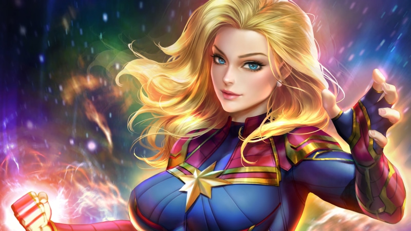 long hair, women, Comic Girls, Marvel Girl, comic art, digital art, comics, illustration, Captain Marvel, 4K, drawing, Marvel Comics, Marvel Super Heroes