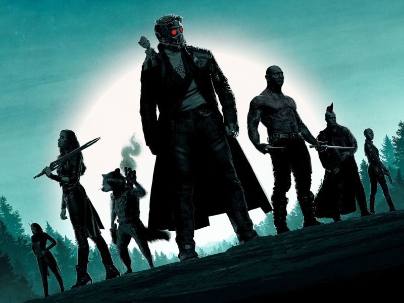 Gamora, outdoors, motion, walking, sky, real people, full length, day, architecture, Guardians of the Galaxy Vol. 2, Drax The Destroyer, Yondu Udonta