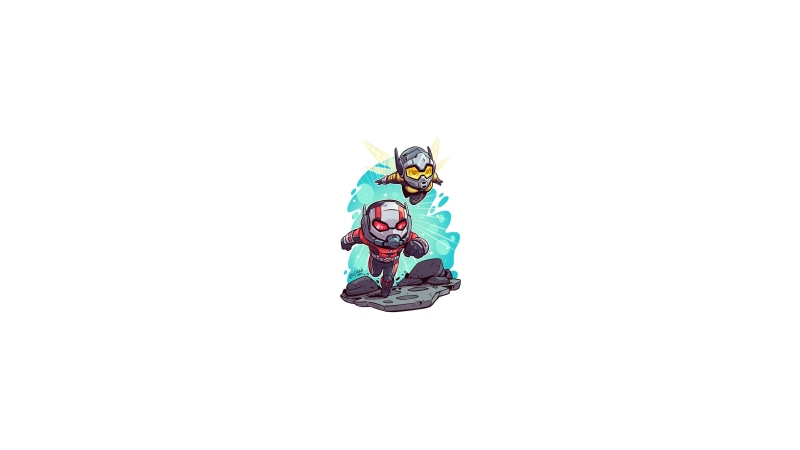 Marvel Super Heroes, Ant-Man and the Wasp, The Wasp, Marvel Heroes, Ant-Man, hero, minimalism, Marvel Comics, MCU, The Avengers, superhero, chibi, 4K