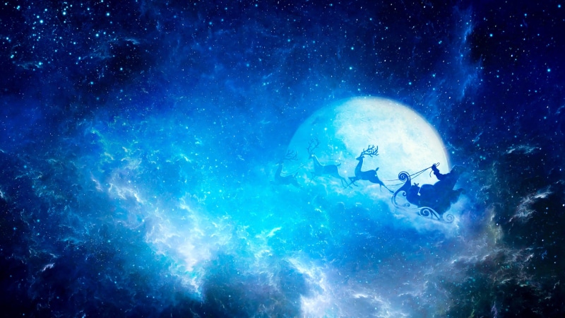 travel, night, moon, santa claus, scuba diving, christmas, moonlight, illustration, sea, exploration, astronomy, night sky, underwater, outdoors, undersea