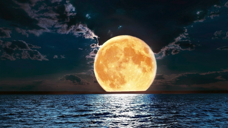 digital composite, tranquility, astronomy, geometric shape, sea, water, tranquil scene, no people, nature, beauty in nature, cloud - sky, planetary moon