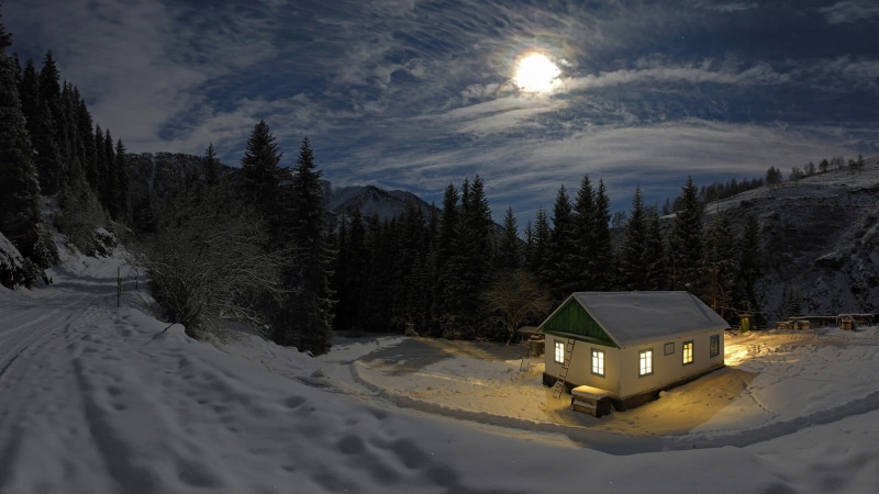 outdoors, Moon, 1080P, architecture, scenics - nature, land, clouds, beauty in nature, mountain, no people, cloud - sky, sky, non-urban scene, rock, forest