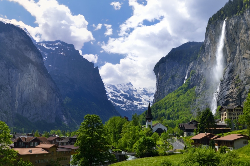 village, national, yosemite, mountain, park, nature, europe, european Alps, outdoors, Lauterbrunnen, yosemite village, summer, 2K, Switzerland, landscape