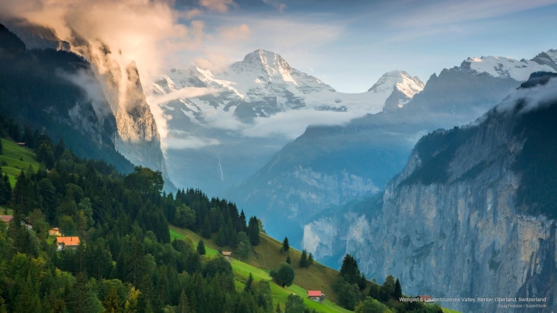 berner, oberland, lauterbrunnen, 2K, valley, Europe, switzerland, wengen