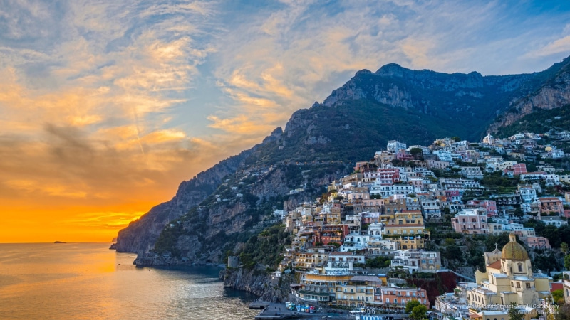 italy, positano, sunset, 2K, amalfi, Europe, coast