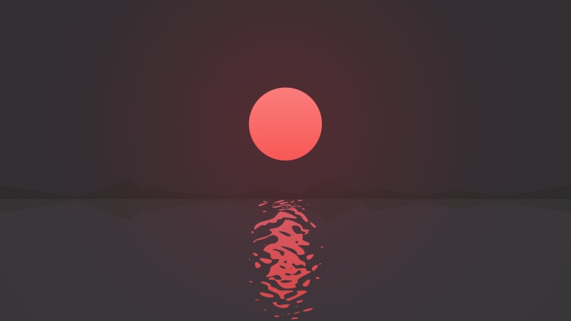 vector, copy space, sea, night, illustration, full, circle, tranquil scene, 4K, sky, yellow, heat - Temperature, symbol, Sun, minimalism, flame, geometric shape