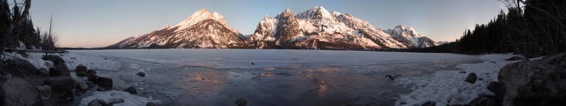 mountains, solid, triple screen, land, no people, panoramic, 5K, landscape, tranquil scene, mountain range, multiple display, mountain peak, winter, environment