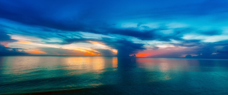 nature, colorful, seascape, blue  green, Naples, blue, 5K, photography, pink, panorama, water, cloud, blue skies, natural  landscape, sea, orange, nighttime