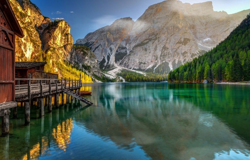 panoramic, austria, reflection, european Alps, hallstatter See, outdoors, waterfront, day, sky, trees, Italy, lake, cultures, switzerland, river, autumn