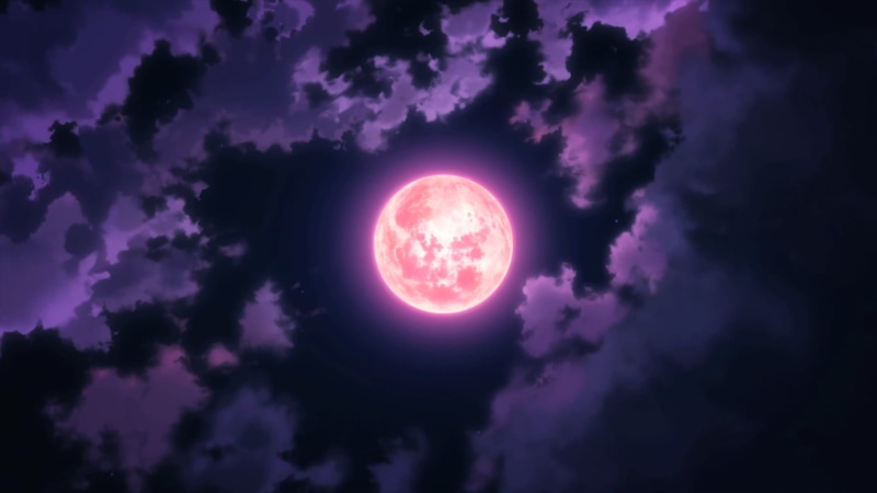 beauty in nature, backgrounds, purple, anime, illuminated, star - space, red, scenics - nature, illustration, night, 1080P, circle, dark blue, cloud - sky