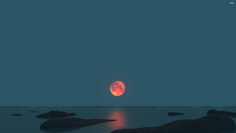 moonlight, sunset, planetary Moon, non-urban scene, moon, tranquility, moon Surface, night, photograph, planet - Space, red, blue, landscape, scenics - nature