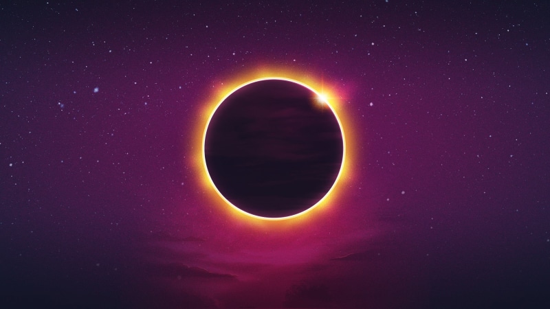 orange color, sky, purple, tranquil scene, 1080P, backgrounds, eclipse, cloud - sky, night, planet - space, Gunship, synthwave, beauty in nature, star - space