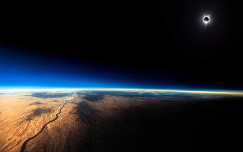 horizon, light - natural phenomenon, nature, planet earth, space art, environment, copy space, atmosphere, Jon Carmichael, 1080P, Earth, cloud - sky, night