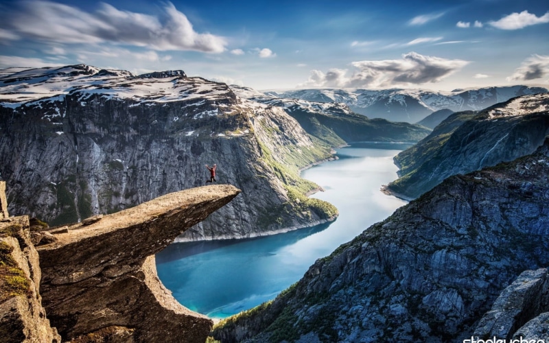 rock, tranquil scene, mountain, snowcapped mountain, cold temperature, scenics - nature, mountains, nature, cloud - sky, water, beauty in nature, landscape