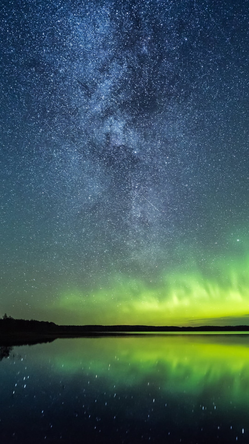 tranquil scene, scenics - nature, stars, portrait display, star - space, astronomy, water, nature, aurorae, beauty in nature, 1080P, reflection, lake
