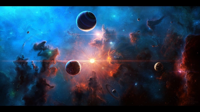 water, blue, illustration, sky, fire, burning, motion, nature, space, indoors, auto post production filter, space art, arts culture and entertainment, stars