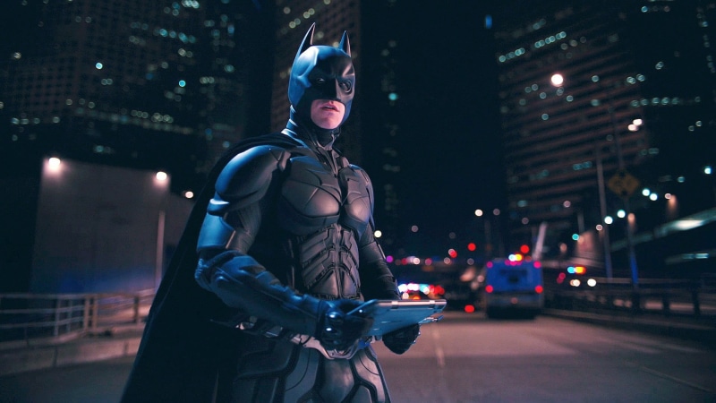 standing, young adult, architecture, one person, security, front view, Batman, night, city, women, 1080P, helmet, building exterior, street, protection