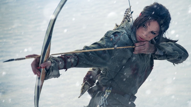 young adult, cold temperature, hunter, outdoors, winter, arrow - bow and arrow, one person, day, woman, clothing, nature, Rise of the Tomb Raider