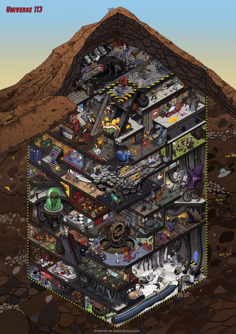 Pyramid Head, Sonic the Hedgehog, Futurama, Prometheus (movie), Spawn, high angle view, Jason Todd, Warcraft, Koffing, Gandalf, Wheres Wally, Super Mario Bros.