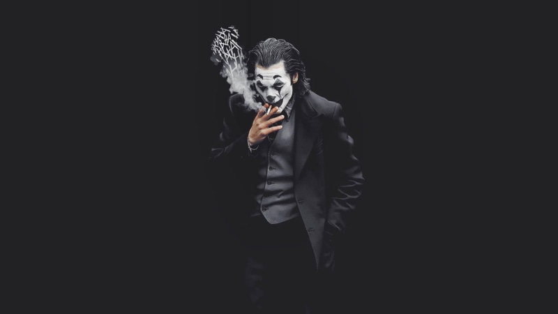 1080P, cigarettes, black, Joaquin Phoenix, smoking, Joker, white