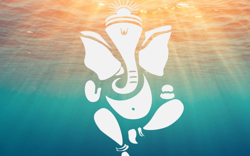 vertebrate, animal themes, elephant, sun, swimming pool, sunlight, animal representation, ganesha, digital composite, God, sky, representation, animal