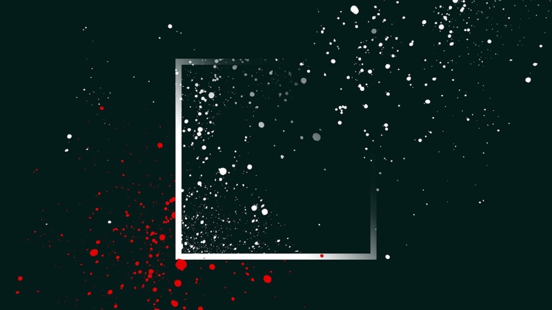 abstract, square, digital art, simple background, white, red, 1080P, minimalism, dots, black, paint splatter