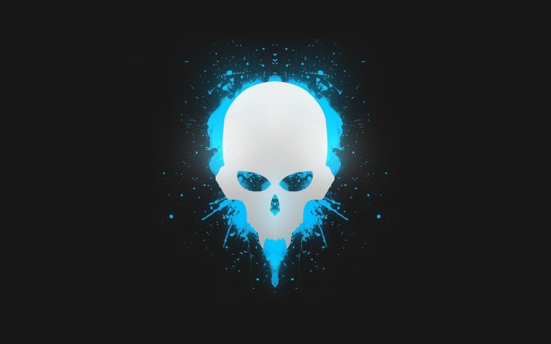 skull, pGc, one person, human face, glowing, close-up, studio shot, mystery, gray, light - natural phenomenon, digital art, copy space, illuminated, dark