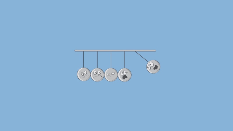physics, humor, blue, no people, sky, metal, circle, 1080P, low angle view, still life, geometric shape, minimalism, nature, order, gray, blue background