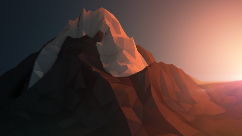 low poly, digital art, geometry, 2K, mountains