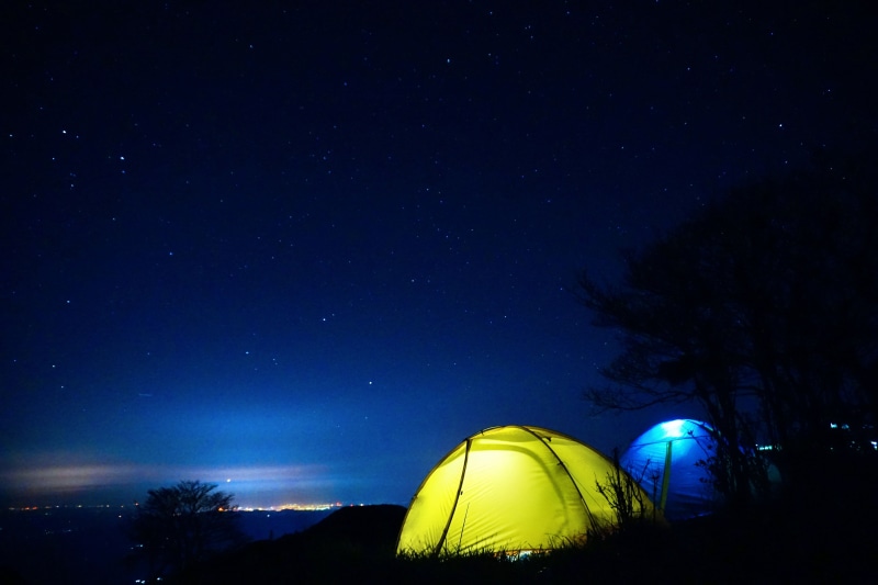 tranquility, low angle view, camping, aurora Borealis, star, milky Way, dark, blue, tents, constellation, star field, starry sky, exploration, mountain