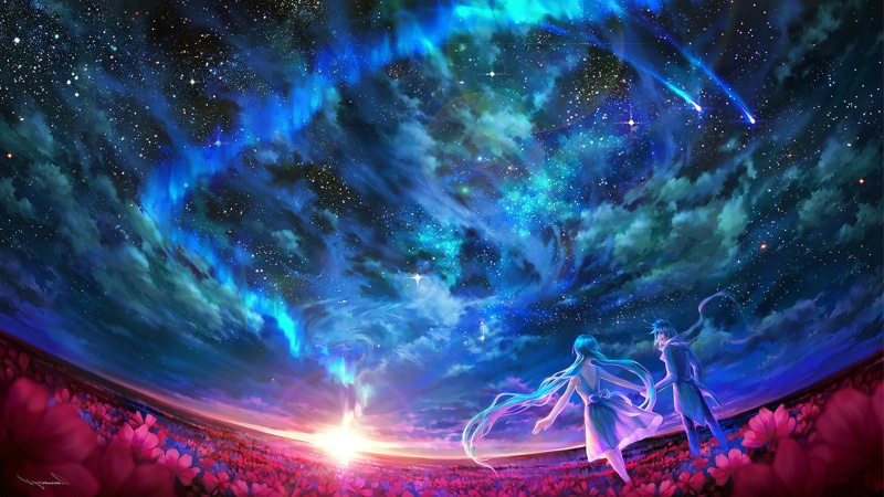 galaxy, fractal, optical device, night, light, effect, color, pattern, digital, graphics, curve, abstraction, art, texture, star, anime, render, space