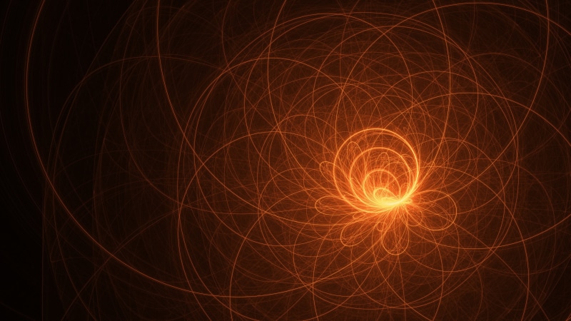 motion, illuminated, abstract, nature, light - natural phenomenon, orange, circle, CGI, wire wool, space, minimalism, digital art, burning, heat - temperature
