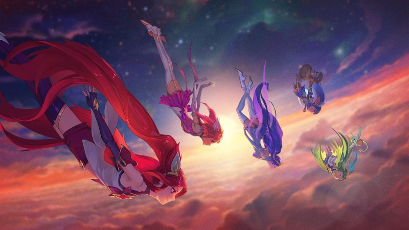 League of Legends, guardians, outdoors, sea, clouds, Lulu (League of Legends), no people, animal themes, animal wildlife, constellations, blue